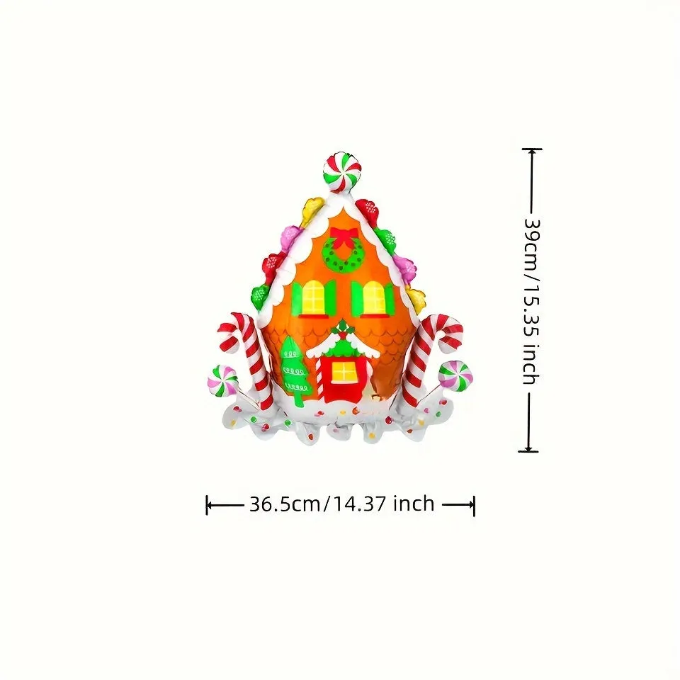 14pcs Mini Christmas Balloon Set - Santa, Reindeer, Tree, Snowman & Gingerbread Designs with Curling Ribbon - Perfect for Holiday Party Decorations
