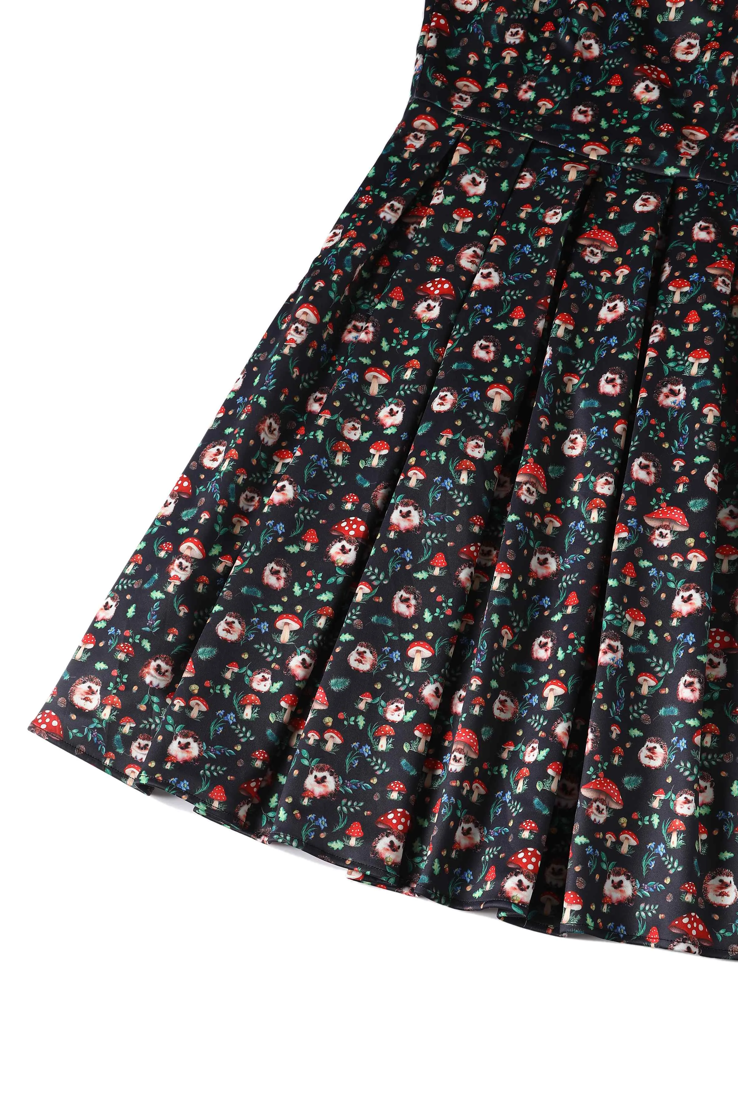 Amanda Hedgehog & Mushroom Flared Dress