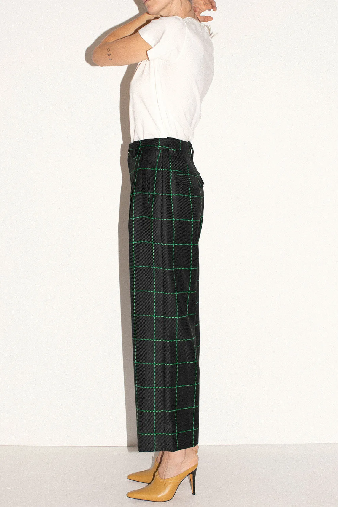 Black & Green Plaid Kent Pant
