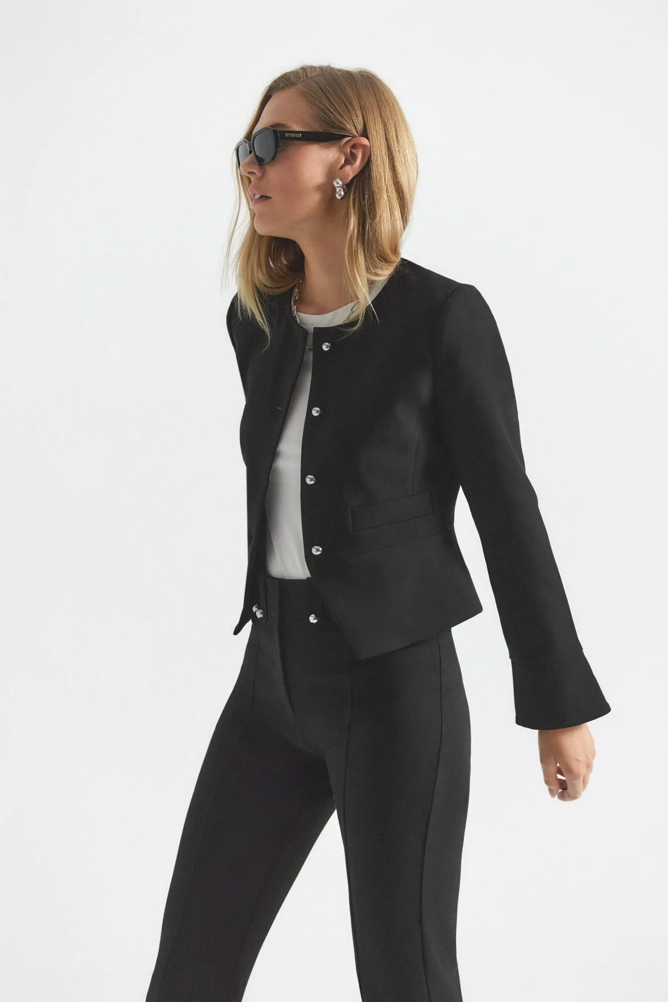 Elizabeth Peplum Jacket - Black