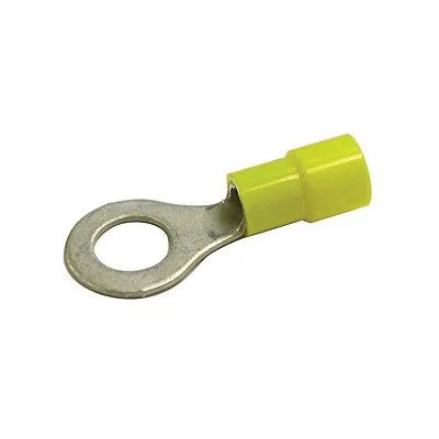 Insulated Ring Crimp Connector 12-10 AWG, #6 Tab - Yellow, Pkg/100 (1903-CP)