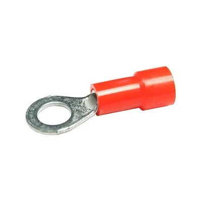 Insulated Ring Crimp Connector 22-18 AWG, 1/4" Tab - Red, Pkg/100 (1706-CS)