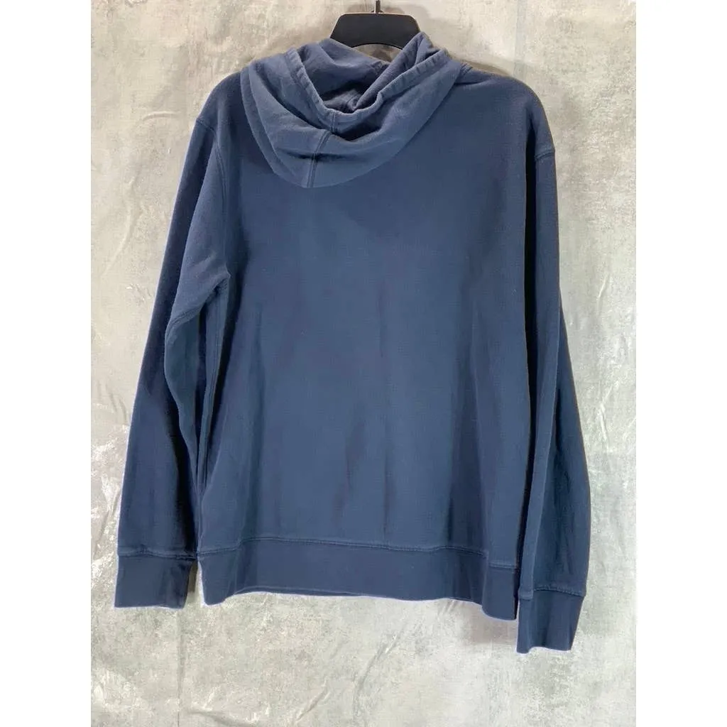 LANDS' END Men's Navy School Uniform Pullover Hooded Sweatshirt SZ M