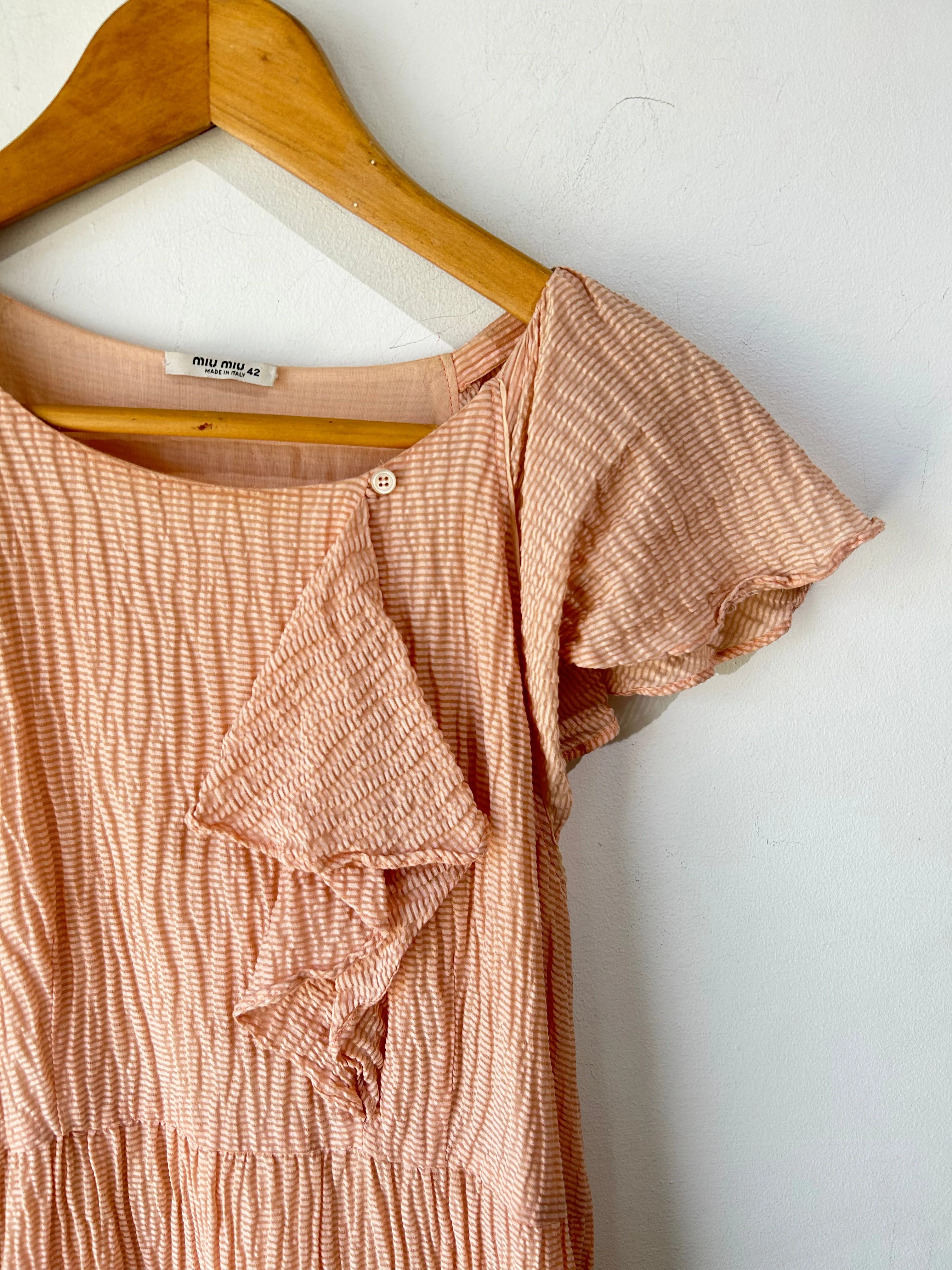 Miu Miu Peach Ruffle Dress