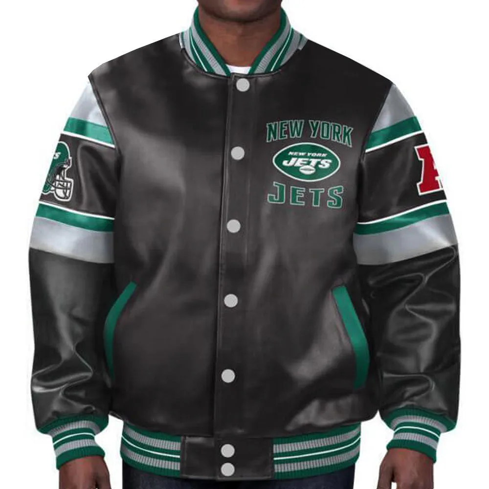 NFL New York Jets Leather Jacket For Men and Women