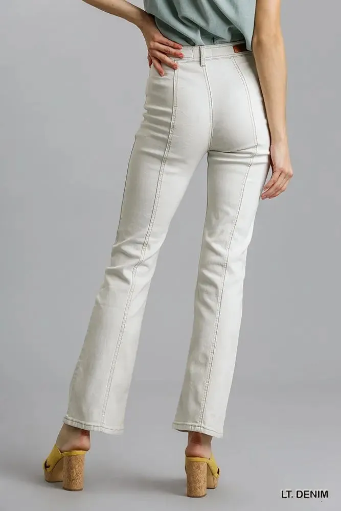 Panel Straight Cut Jeans