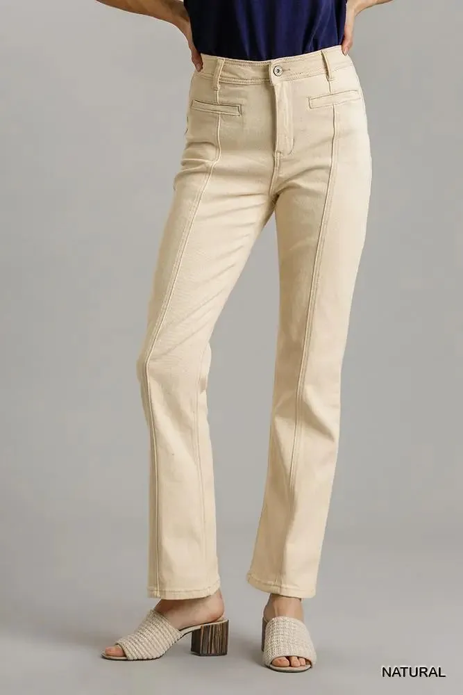 Panel Straight Cut Jeans