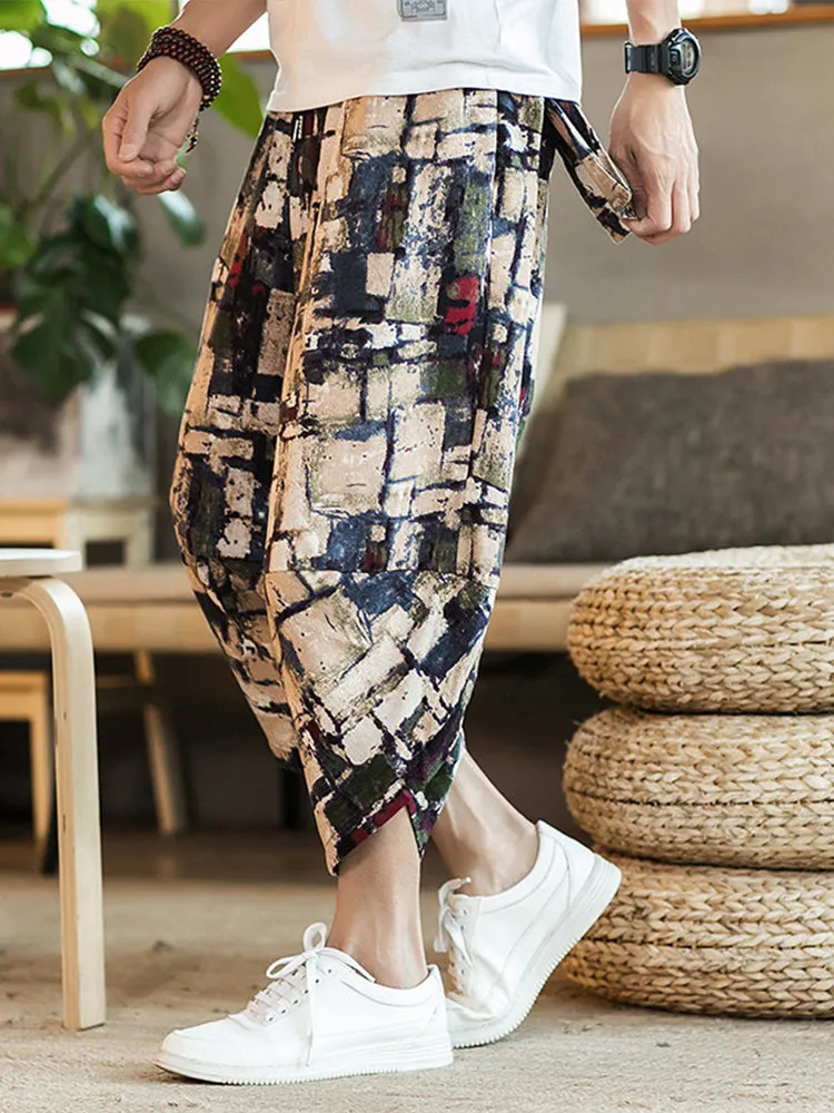 Printed Elephant Loose Pants for Men