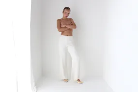 Ralph Lauren Ivory Silk Wide Leg Bridal Pants